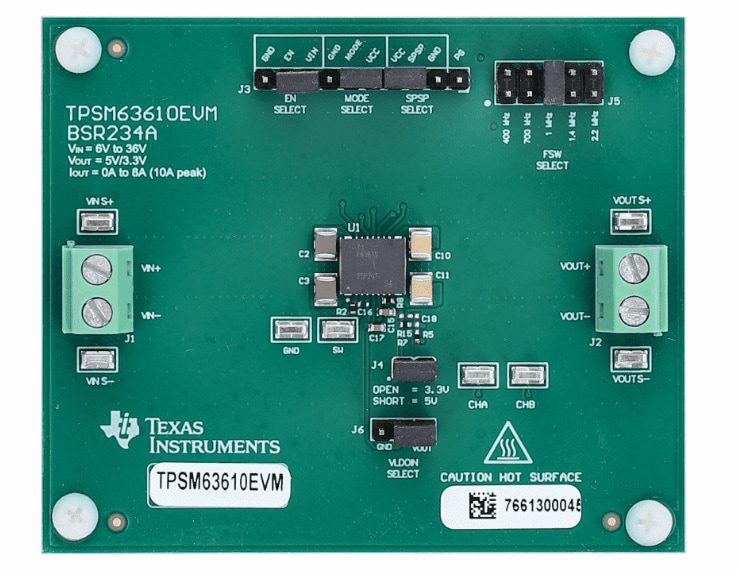 Texas Instruments TPSM63610EVM Evaluation Board