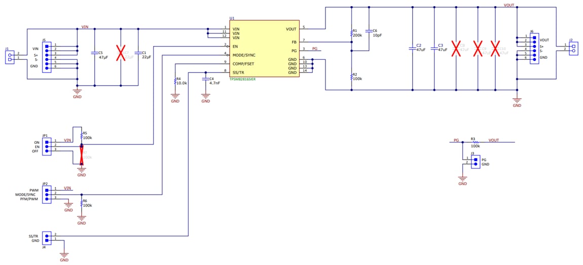 Schematic - Texas Instruments TPSM82816EVM Evaluation Module