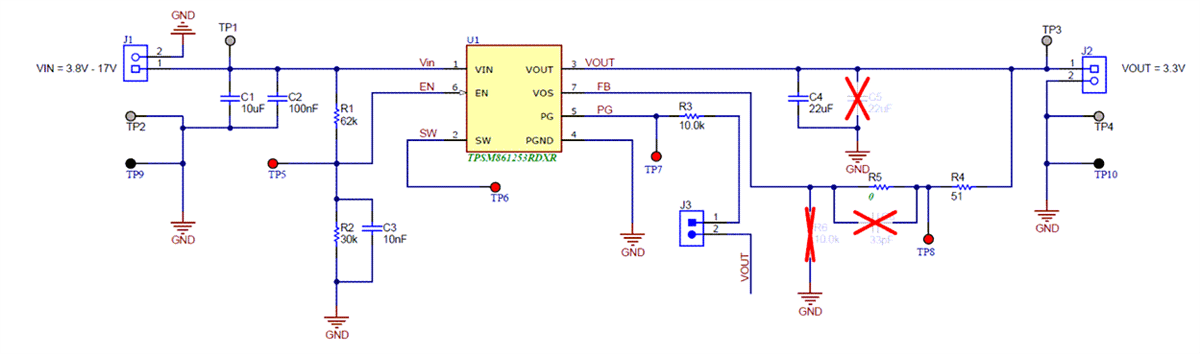 Schematic - Texas Instruments TPSM861253EVM Evaluation Module
