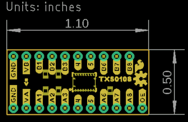 Mechanical Drawing - SparkFun Level Shifter - 8 Channel (TXS0108E)