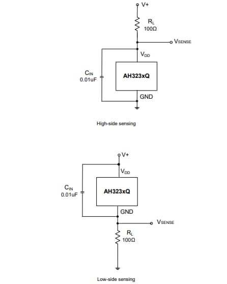 Application Circuit Diagram - Diodes Incorporated AH32x Two-Wire Hall Effect Unipolar/Latch Switches