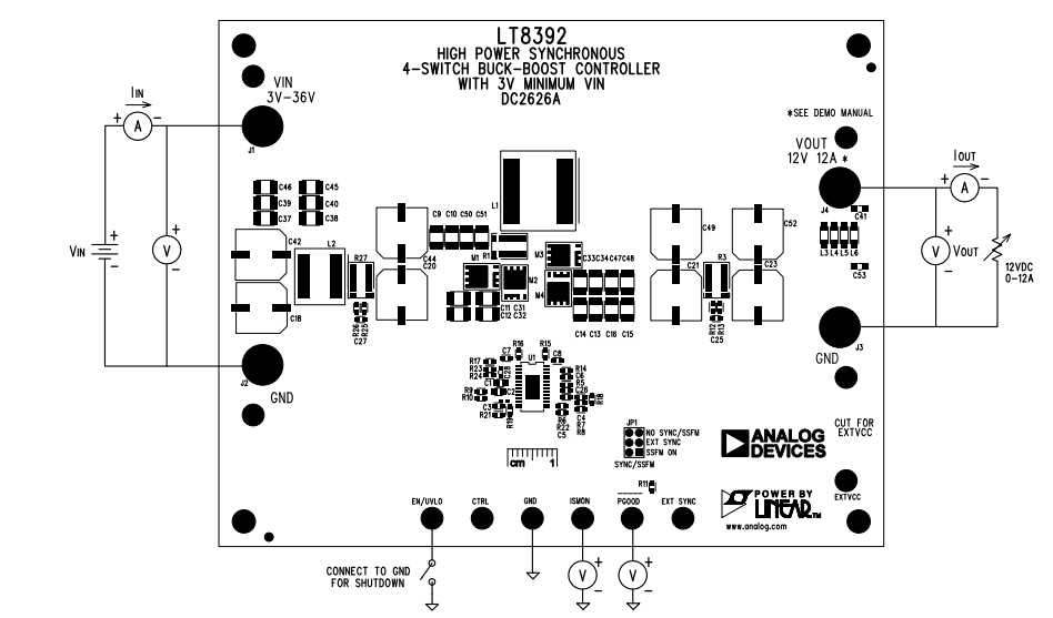 Mechanical Drawing - Analog Devices Inc. LT8392 Demo Board DC2626A