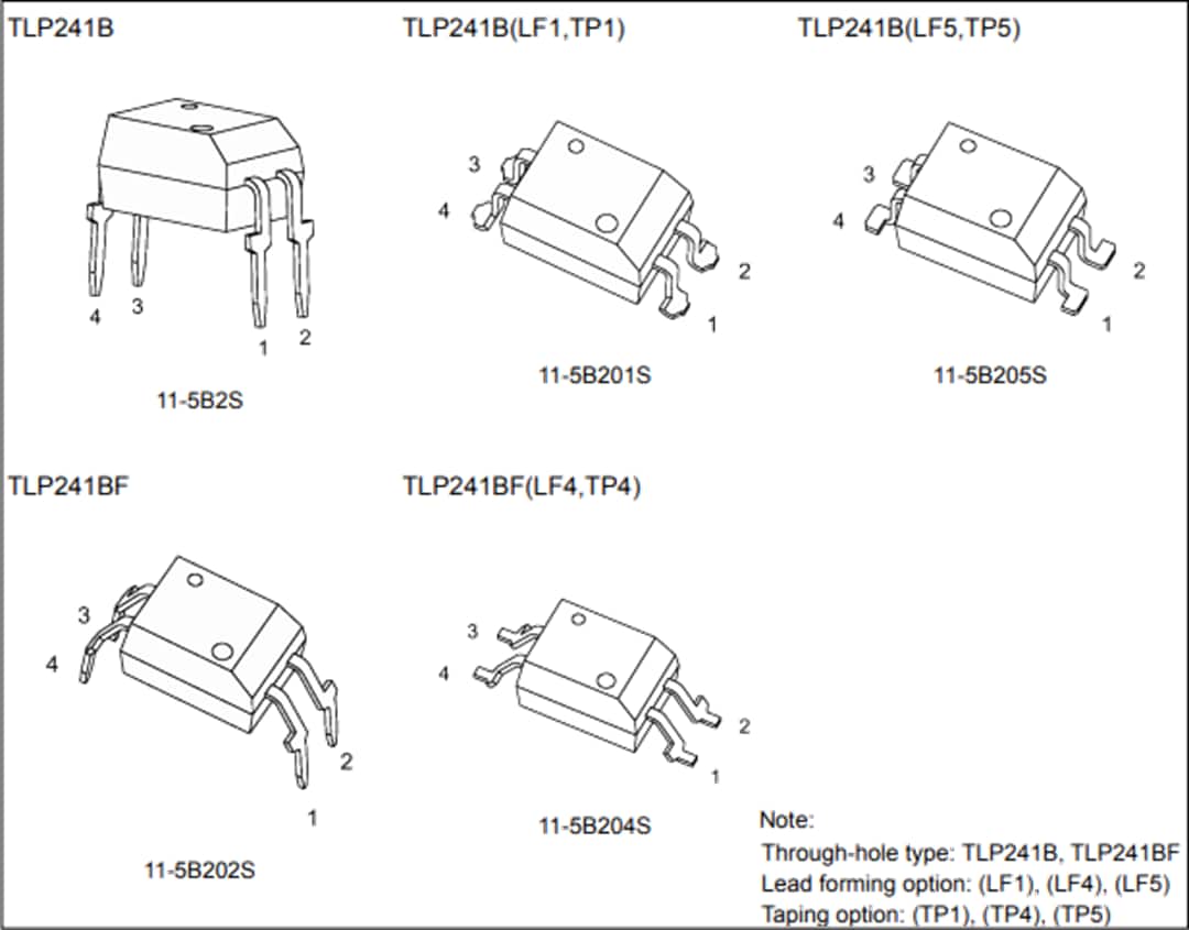 Mechanical Drawing - Toshiba TLP241B Photorelays