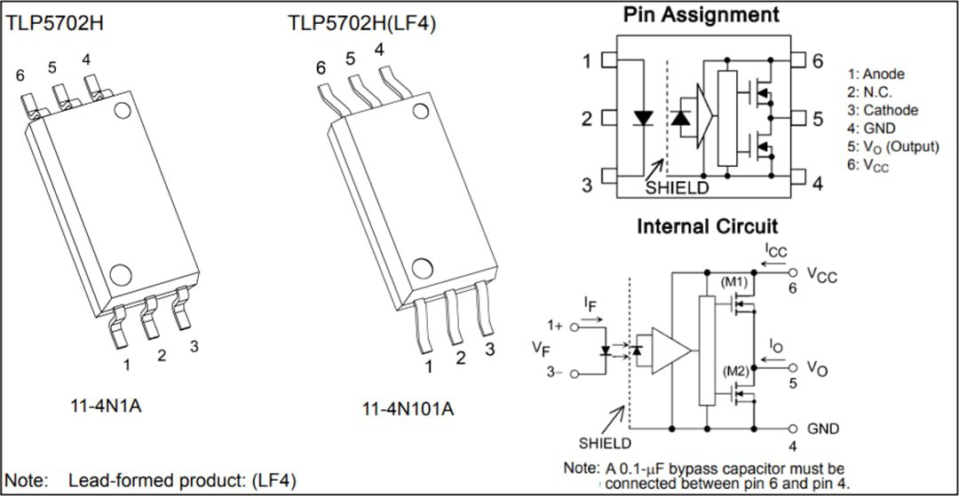 Mechanical Drawing - Toshiba TLP570x GaAℓAs Photocouplers
