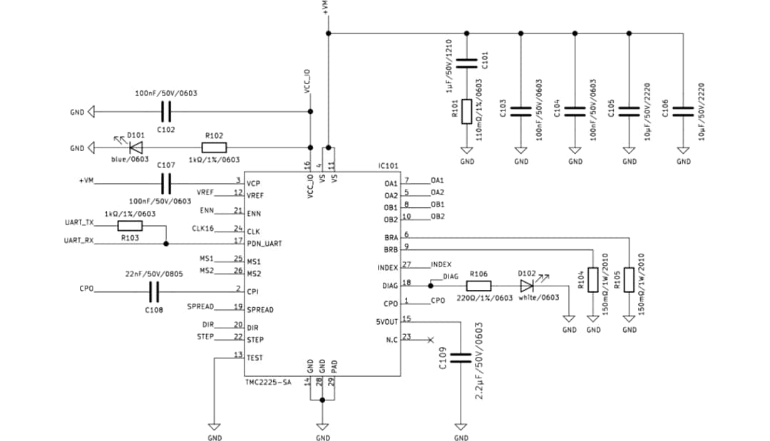 Schematic - ADI Trinamic TMC2225-BOB Breakout Board