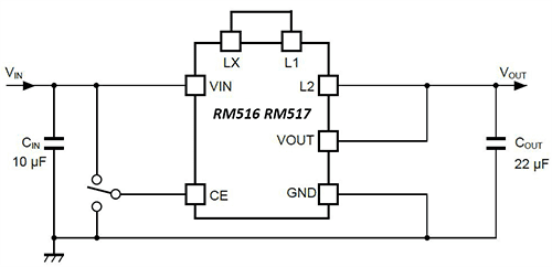 Application Circuit Diagram - Nisshinbo RM517L Buck DC/DC Modules