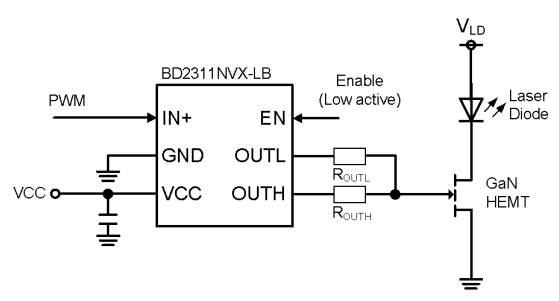 Application Circuit Diagram - ROHM Semiconductor BD2311NVX-LB Gate Driver Application Circuit Diagram - ROHM Semiconductor BD2311NVX-LB Gate Driver