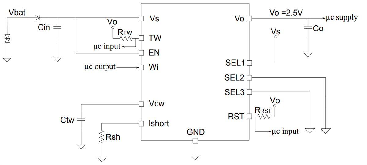 Application Circuit Diagram - STMicroelectronics L99VR02J Linear Voltage Regulator