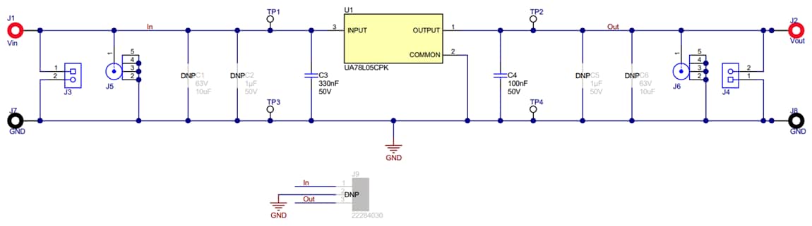 Schematic - Texas Instruments UA78LEVM-075 Evaluation Module