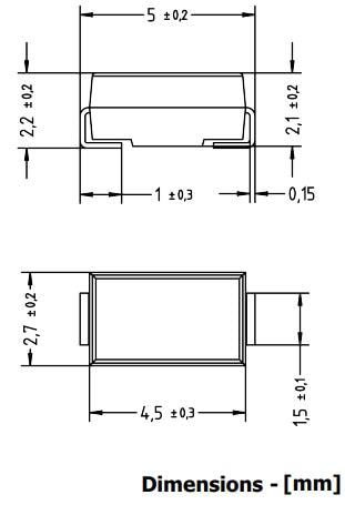 Mechanical Drawing - Diotec Semiconductor US1x Ultrafast Recovery Rectifiers