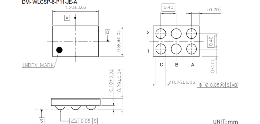 Mechanical Drawing - Nisshinbo RP120Z LDO Regulators Mechanical Drawing - Nisshinbo RP120Z LDO Regulators
