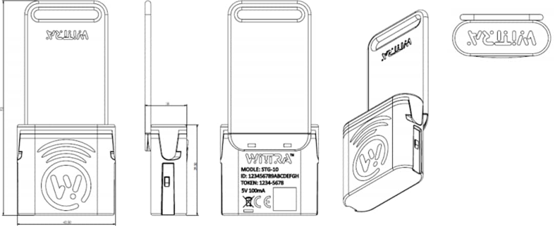 Mechanical Drawing - Wittra Sensor Tag Kit with 10 Sensor Tags