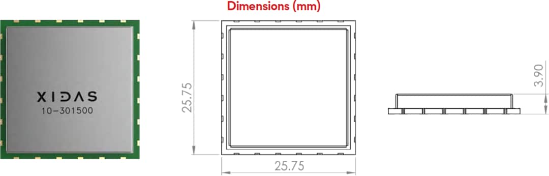 Mechanical Drawing - Xidas EHM-UNIV-1 Energy Harvesting Module