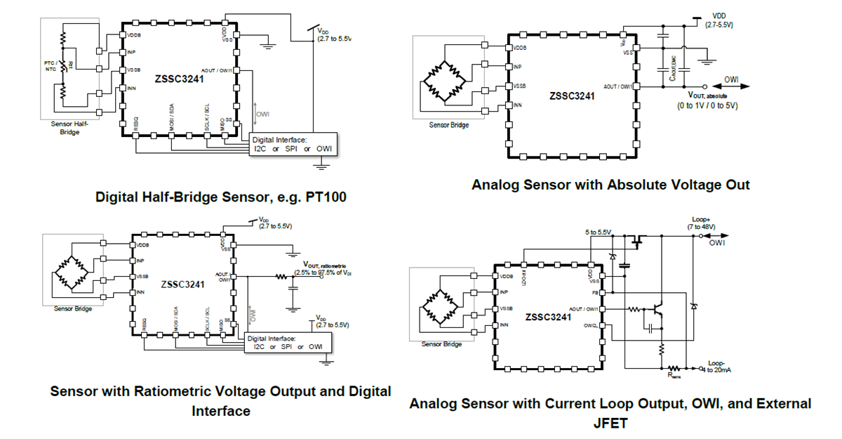 Application Circuit Diagram - Renesas Electronics ZSSC3241 Sensor Signal Conditioner ICs