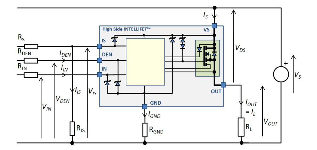 Application Circuit Diagram - Diodes Incorporated ZXMS81045SP IntelliFET® High-Side Power Switch