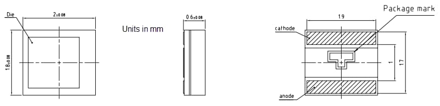 Mechanical Drawing - ams OSRAM SFH 2704A Silicon PIN Photodiode