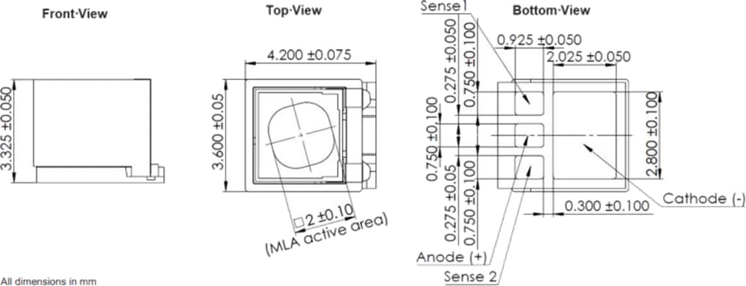 Mechanical Drawing - ams OSRAM AQAA-20 BELAGO 1.1 Dot Projector Mechanical Drawing - ams OSRAM AQAA-20 BELAGO 1.1 Dot Projector