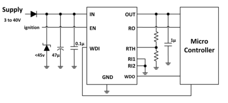 Application Circuit Diagram - Taiwan Semiconductor TQL820CA14Vx LDO Voltage Regulators Application Circuit Diagram - Taiwan Semiconductor TQL820CA14Vx LDO Voltage Regulators