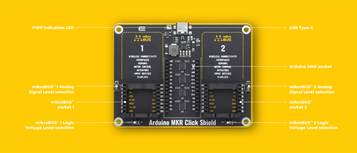 Mikroe Arduino MKR Click Shield