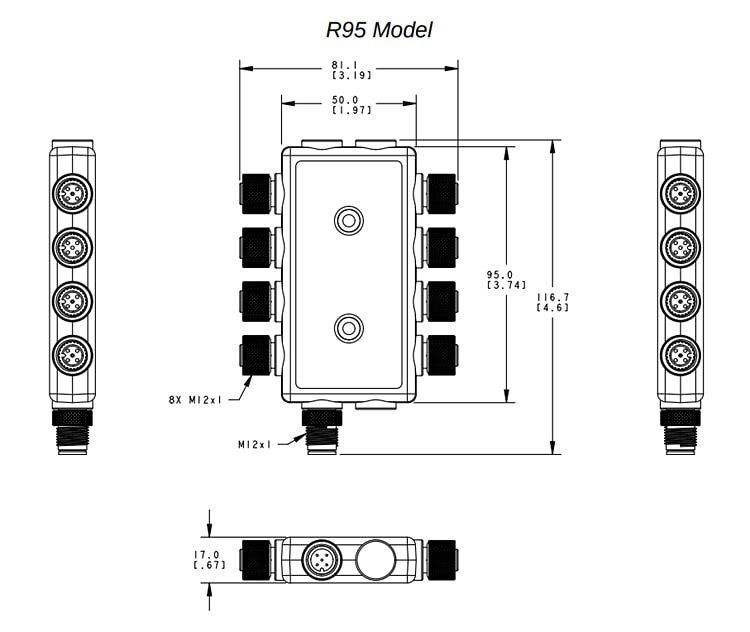 Chart - Banner Engineering R95 Molded Junction Blocks