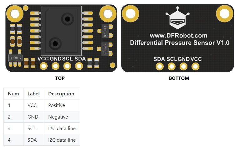 DFRobot SEN0343 Differential Pressure Sensor Module