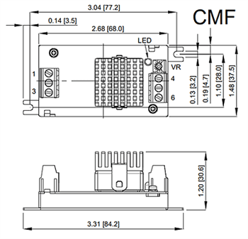 Mechanical Drawing - Cincon EC5SBW-C(D)MF 4:1 Input Isolated DC-DC Converters Mechanical Drawing - Cincon EC5SBW-C(D)MF 4:1 Input Isolated DC-DC Converters