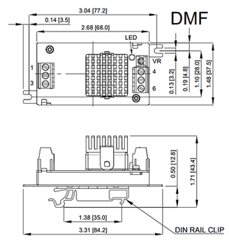 Mechanical Drawing - Cincon EC5SBW-C(D)MF 4:1 Input Isolated DC-DC Converters Mechanical Drawing - Cincon EC5SBW-C(D)MF 4:1 Input Isolated DC-DC Converters