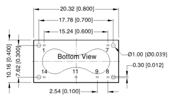 Mechanical Drawing - CUI Inc PDME2-D DC/DC Converters