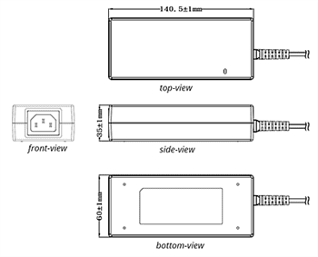Mechanical Drawing - CUI Inc SDI120B Desktop Adapters