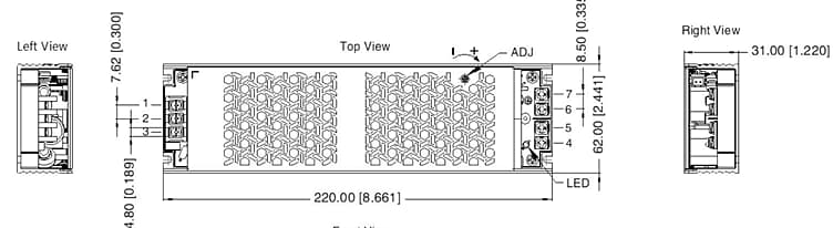 Chart - CUI Inc VGS-350D AC/DC Power Supplies