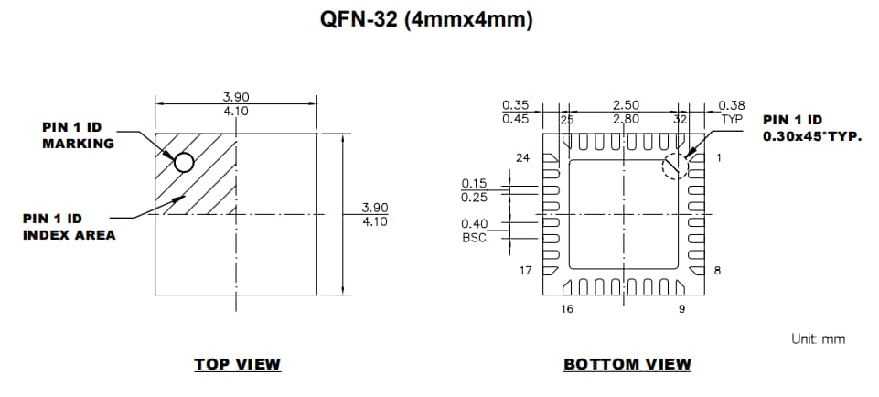 Mechanical Drawing - Monolithic Power Systems (MPS) MPF42790 Battery Pack Fuel Gauges