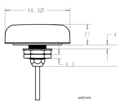 Mechanical Drawing - Calian TW5390 Smart GNSS Antennas