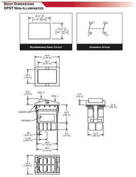 Chart - E-Switch RB5 Rocker Switches Chart - E-Switch RB5 Rocker Switches
