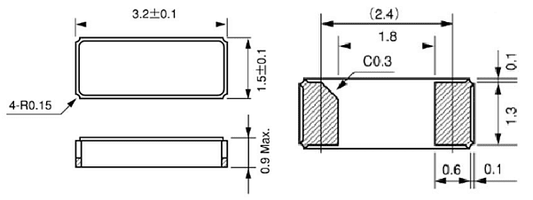 Chart - ECS ECX-34R SMD Tuning Fork Crystal