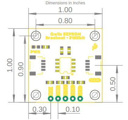 Mechanical Drawing - SparkFun Qwiic EEPROM Breakout Board (512Kbit)