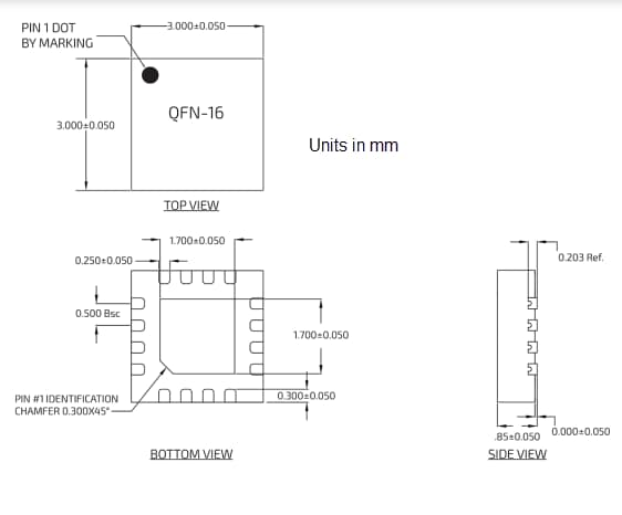 Mechanical Drawing - Guerrilla RF GRF5613 3.5W Power Amplifier