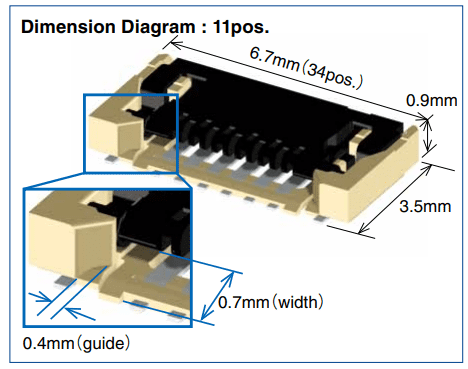 Chart - Hirose Electric FH72 0.3mm High FPC Retention Force Connectors