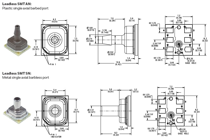 Chart - Honeywell ABP2 Board Mount Pressure Sensors