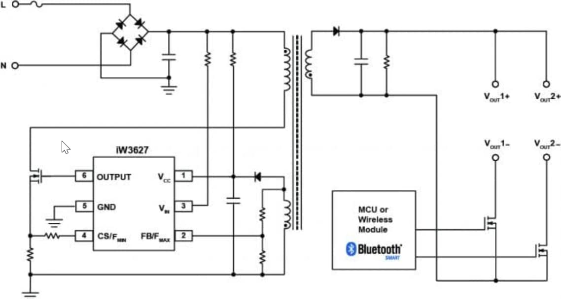 Application Circuit Diagram - Renesas Electronics iW3627 Digital Offline PWM Controllers