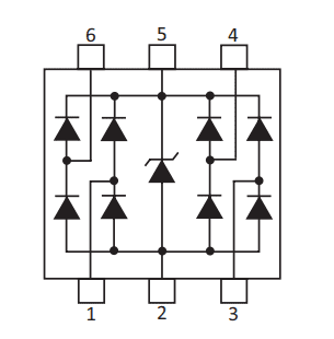 Block Diagram - Littelfuse AQRV05-4HTG Low Capacitance TVS Diode Arrays