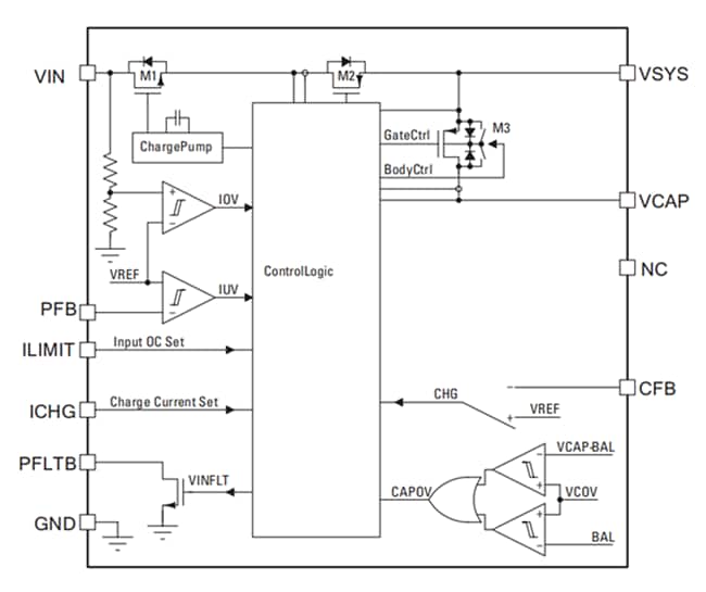 Block Diagram - Littelfuse LS0502SCD33S Super Capacitor Protection IC