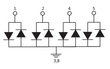 Block Diagram - Littelfuse SP33R6 0.2pF, 12KV TVS Diode Arrays