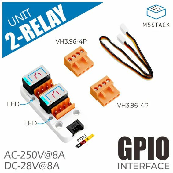 M5Stack 2-Channel SPST Relay Unit