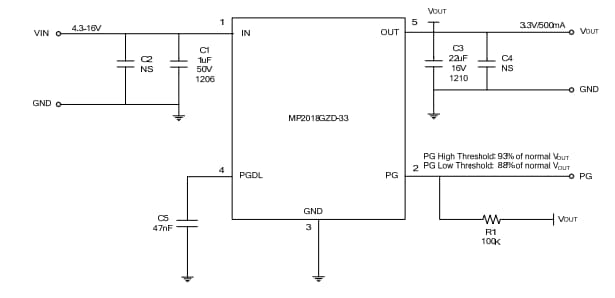 Schematic - Monolithic Power Systems (MPS) EV2018-ZD-33-00A Evaluation Board