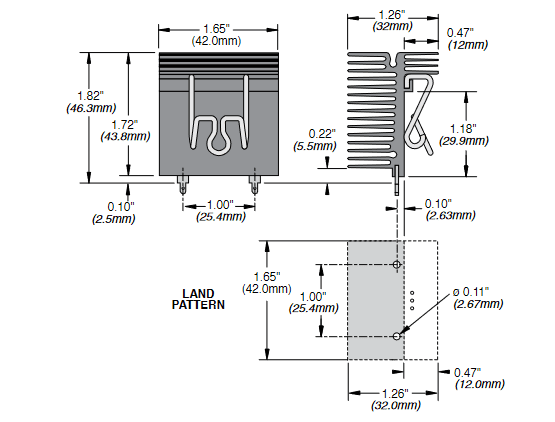 Chart - Ohmite C2 Heat Sinks