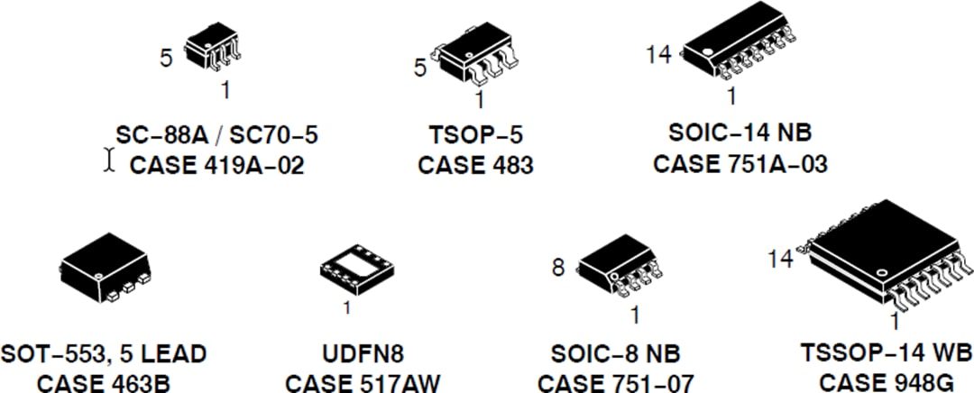 Mechanical Drawing - onsemi NCS2023x & NCV2023x Operational Amplifiers