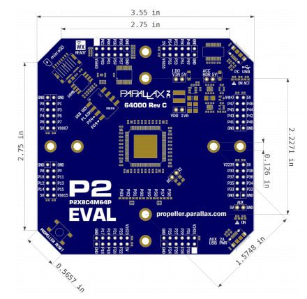 Mechanical Drawing - Parallax Propeller 2 Evaluation Board (Rev C)