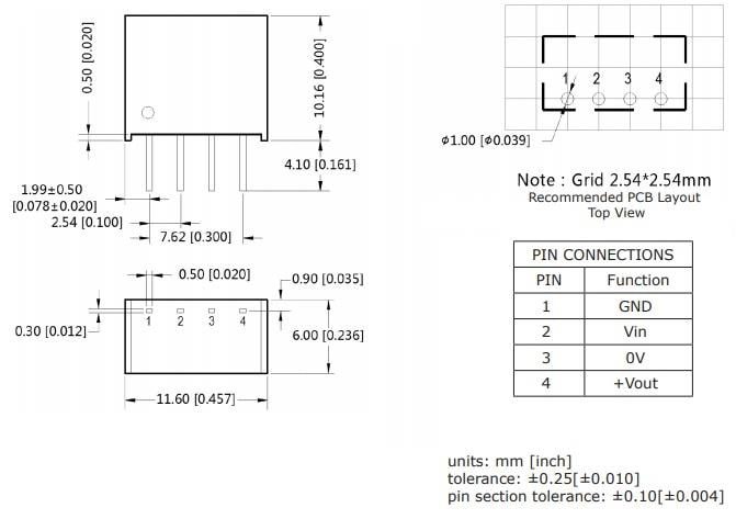CUI Inc PDSE1-S Unregulated DC-DC Converters