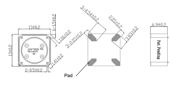 Chart - PUI Audio SMD Haptic Linear Resonant Actuators