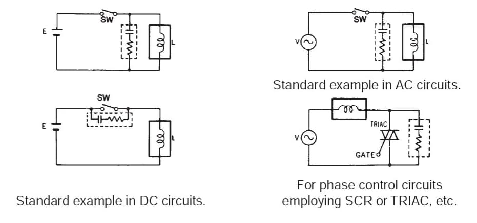 Application Circuit Diagram - Cornell Dubilier (CDE) QAS Arc Suppressor/Snubber Network Film Capacitors